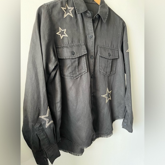 RAILS LOREN SHIRT BLACK METALLIC STARS XS - Linen & Lyocell Blended - Picture 4 of 12